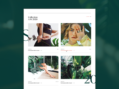 Una storia rebranding blog card branding green interface ivy font jewels jungle chic tropical ui design webdesign