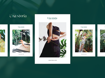 Una storia rebranding branding branding and identity editorial exploration jewels layout magazine poster tropical urban jungle
