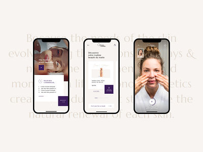 Augmented reality skincare routine app augmented reality body positivity cosmetics cosmetics product mobile design routine skin skincare step by step tutorial ui design