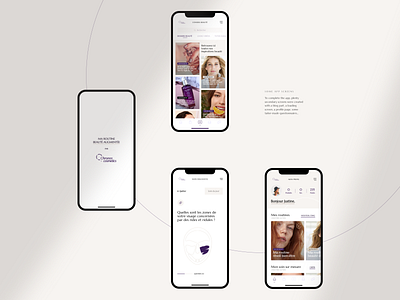 Cosmetics UI design app beauty app branding color cosmetics expert expertise form loading my account newsfeed questionnaire skincare routine ui design