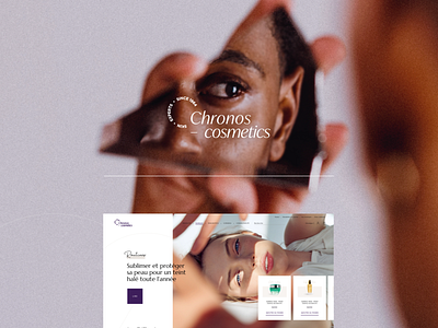 Cosmetics UI design body positive branding and identity chronobiology cosmetics hero zone imagery landing page logo minimalistic purple routine webdesign
