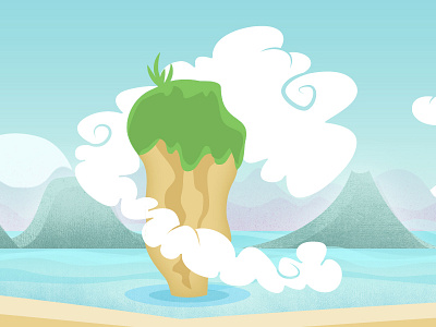 Island Time clouds cute fun game illustration islands mobile