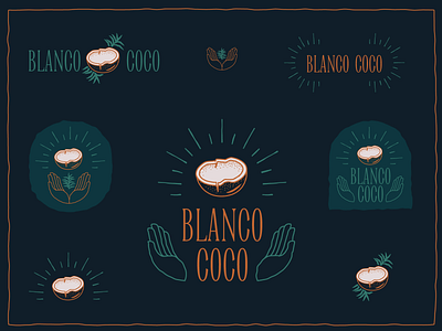 Blanco Coco (1/3) blanco brand brand identity branding coco coconut design drawing fresh growing hand drawn hands illustration leaf serif stipple texture typography
