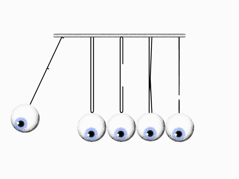 Eye rolls animation ball design drawing eye eyeball fuck fuck off funny illustration newtons cradle pendulum roll science type typography vector