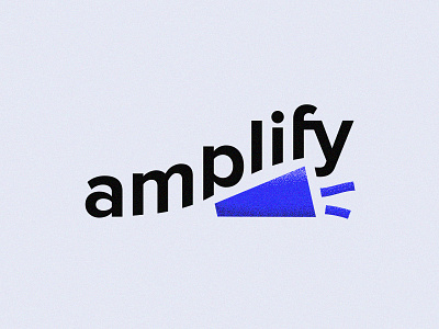 Amplify amp amplify branding clean design fun icon illustration logo megaphone music sound speaker stipple texture type typography vector wordmark
