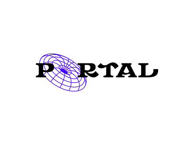 P O R T A L art black branding design doorway entrance experimental hole icon illusion illustration immersive logo portal space trippy type vector window wordmark