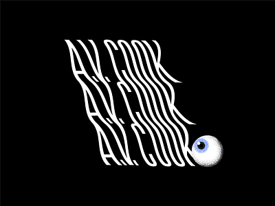 New logo, who dis? branding design designer experimental eye eyeball illusion illustration logo modern personal repetition stipple texture typography warped wordmark