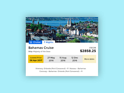 Cruise Product Card cruise item product card ui card