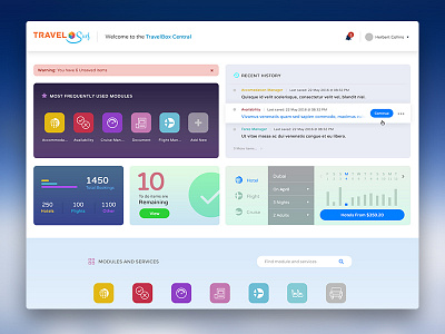 Surf Back Office Dashboard back office backend dashboard modules todo travel uiux widgets