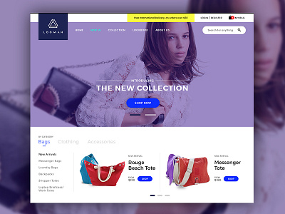 Loomah Home Page design e commerce ecommerce fashion fashion shop minimal minimalism simple ui web shop webshop