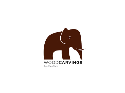 WoodCarvings by Silentium branding elephant logo