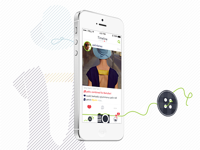Fashion App Timeline camera clean fashion feed flat ios ios7 iphone tab timeline ui