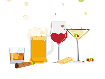 Anybody want a drink? beer cheese clean drink fireworks flat icon illustration martini puro whiskey wine