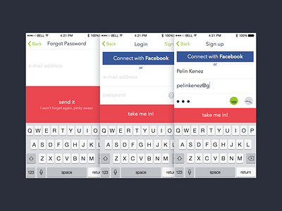 Dynamic Login Forms app clean flat forgot form ios ios7 iphone login signup ui ux