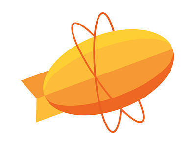 Zeplin flat icon illustration logo orange zeppelin