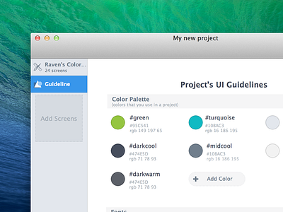 Guideline alpha app color design development flat guideline mac palette ui