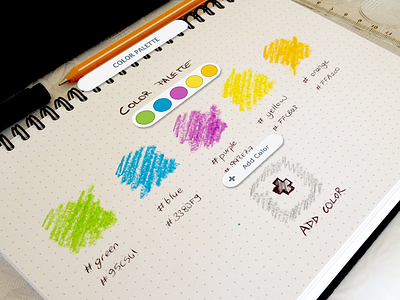 Color palette sketches app colour palette dot grid sketch ui