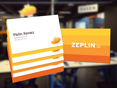 'Zeplin' business cards branding business businesscard card identity orange work zeppelin