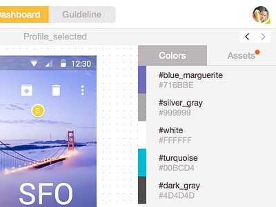 Zeplin 1.0, Color list app color desktop guideline mac spec stylesheet tab ui zeplin