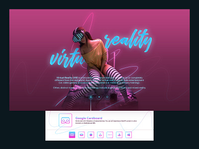 Virtual Reality Simulation Web branding dark mode dark theme dark ui design girl illustration landing page design landingpage ui uiux web design website website design