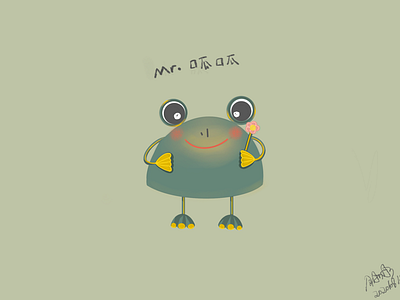 Mr.Frog procrate. illustration. frog