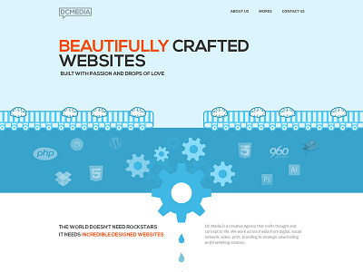 Agency website agency brains company design flat media simple ui web development website