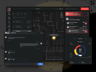 Alert security system dark dark mode dashboard design map monitoring security dashboard security system system threat tracking ui ux web website