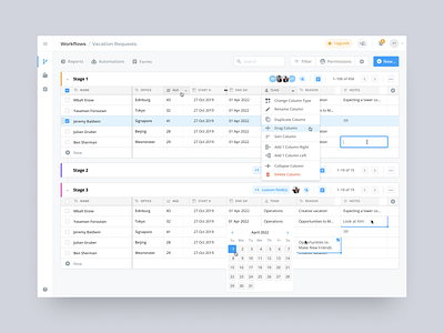 Workflow builder - Data table UI