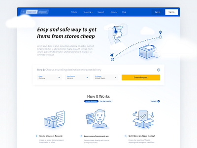 Forwarding Service Landing Page cta flat forwarding illustrations landing service shipping