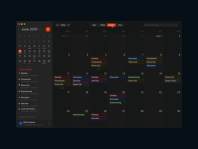Dark Mode Schedule Application calendar dark mode dashboad meeting planning pm project management tool reminder schedule task app timeline timetable