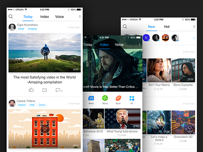 The new attempt for youku x.0? flat flat design gif ios iphone timeline user experience user interface ux video youku