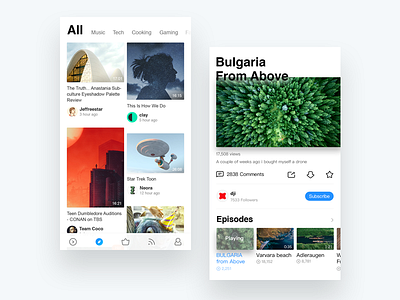 Discover Page flat flat design gif ios11 iphone timeline user experience user interface ux video youku