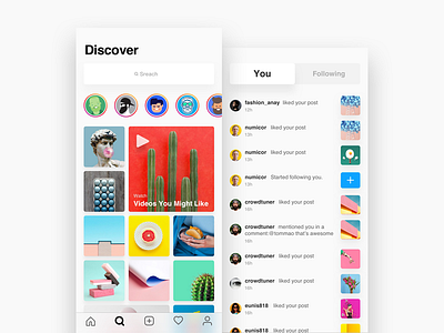 Instagram for Ios11 flat flat design gif instagram ios11 iphone timeline user experience user interface ux