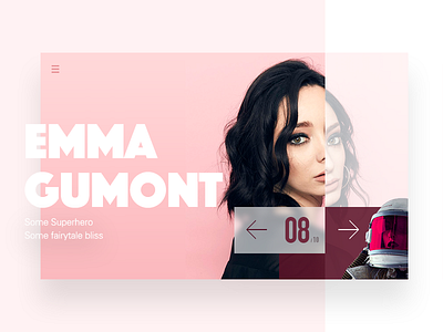 Super hero author card clean color emma interface love quote translate typography ui widget