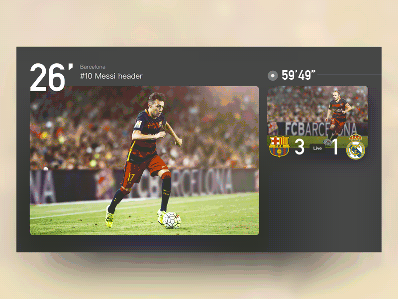 Football match's replay experience football game gif interface ios11 iphonex soccer suning user ux video