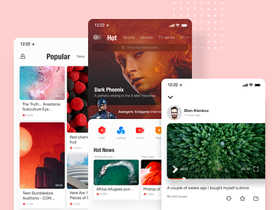 Video app's UI kits app flat flat design gif ios13 iphone mobile product design timeline user experience user interface ux video youku