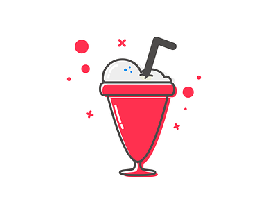 Milkshake dots illustration milkshake offset red summer yum