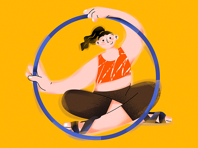 O.( Hula Hoop girl ) character design draw exercise girl hula hoop illustration illustrator sport sports vector