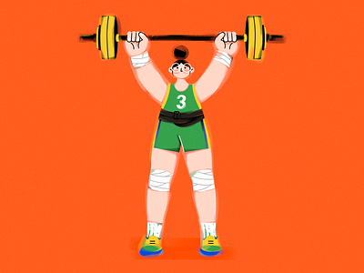 T.(Weightlifting girl) character design draw girl illustration illustrator shoes sports vector
