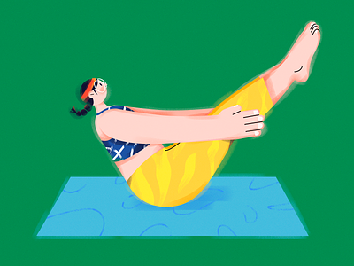 V.（Yoga Girl） character design draw girl illustration sports vector