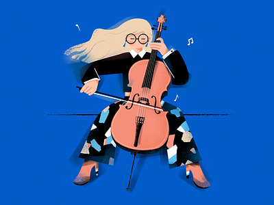 Cello Player ！ cello cello player design draw girl graphic illustration music musical instrument