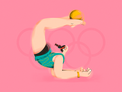 G.（Gymnastic girl！） ball character dress girl glasses gumnastic illustration skirt sports