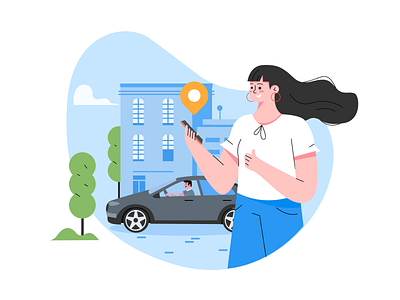 Taking a taxi illustration