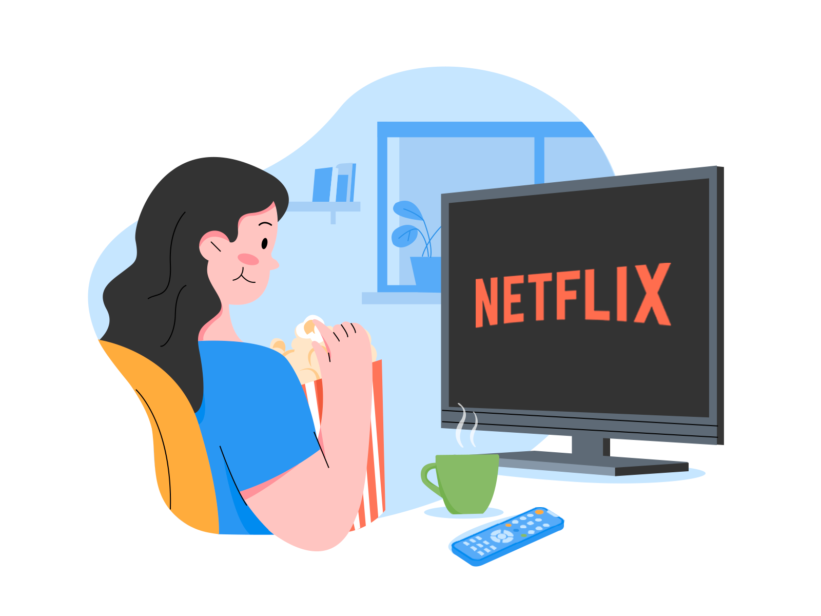 Watch movie illustration by 没有肚肚的杜杜 for Felic Art on Dribbble