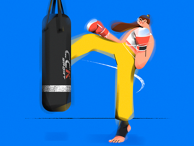 H.(Boxing girl) character design girl illustration sports vector