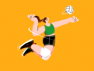 J.(Volleyball girl) by 没有肚肚的杜杜 for Felic Art on Dribbble