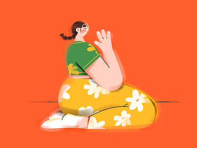L. ( Yoga girl ) character design draw girl illustration letter sports vector yoga yoga pose