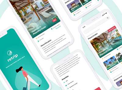 Retrip - Booking App Concept adobe xd booking booking app clean dailyui design mobile mobile design uxui wireframe