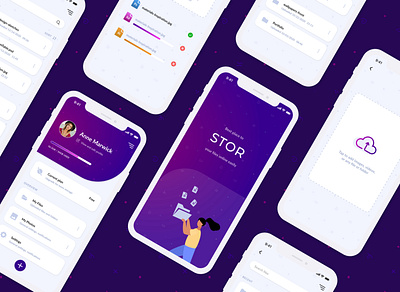 Cloud Storage App - Stor adobexd app ui clean cloud daily ui design design app mobile design storage app ui uiux wireframing