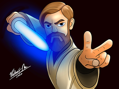Obi Wan Kenobi cartoon charakter drawing illustration